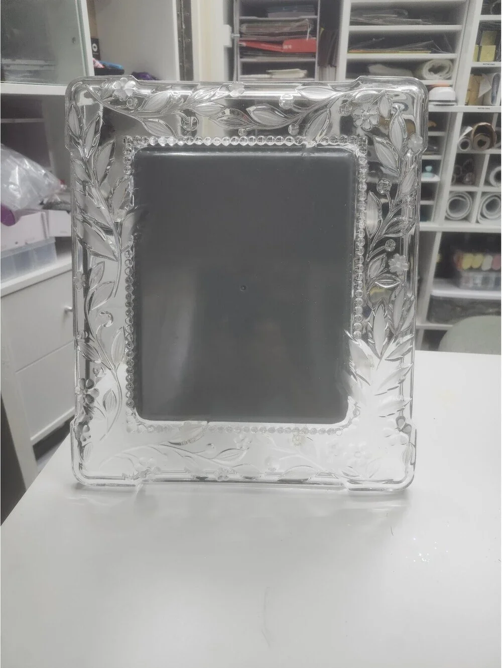 Elegant Silver Floral Photo Frame